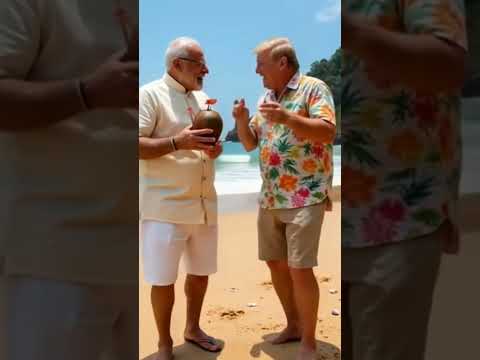 Narendra Modi and Donald Trump Party in Goa Beach 🏖️⛱️ #funny #memes #modi #modistatus