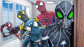 What If 5 SPIDER-MAN in 1 HOUSE ?? | Hey All SuperHero , Go To Trainning Nerf Gun ! ( Live Action )