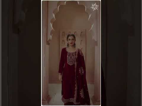 Vinay Kervin-Velvet Embroidery-3 Velvet Wholesale Saree Catalog – product video thumbnail