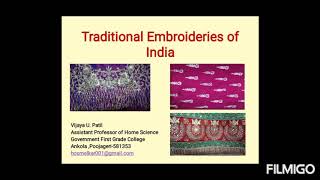Traditional embroideries of India (class 12/PUC II/ BA/BSC)