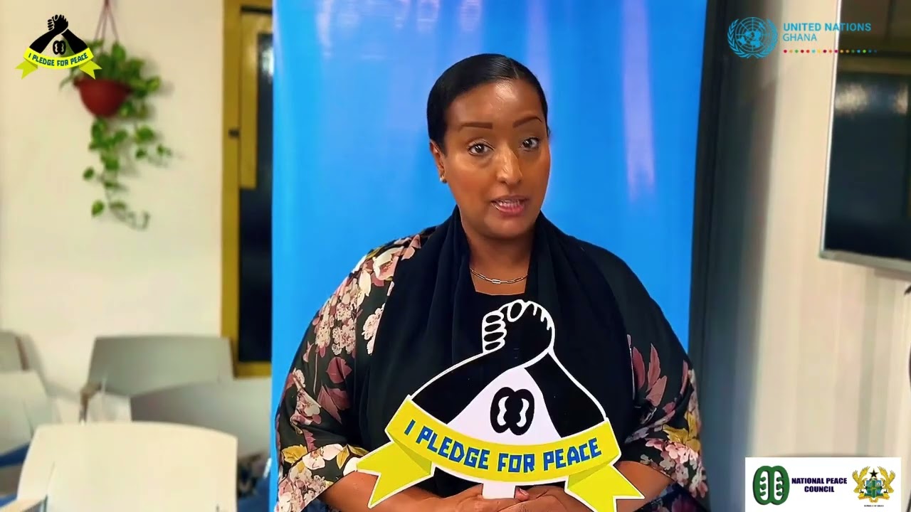 Fatma Naib Mohammed of UNICEF Ghana Office pledges for peace.
