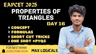 PROPERTIES OF TRANGLES CLASS 11 EAPCET | PROPERTIES TRIANGLES IN ONE SHORTREVISION |