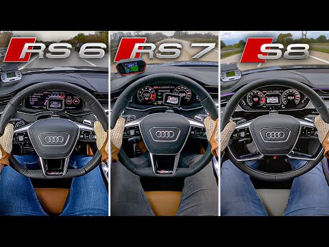アウディのRS6とRS7とRS8のパフォーマンスの違いを直線で比較。これは興味深い比較動画