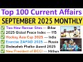 September Current Affairs 2025 September 2025 Monthly Current Affairs Current Affairs 2025