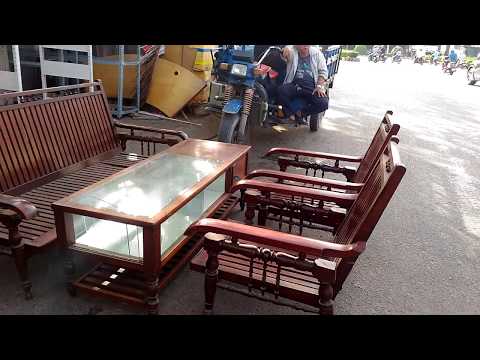 Thanh lý bàn ghế salon gỗ cũ - Bàn ghế gỗ phòng khách gá rẻ