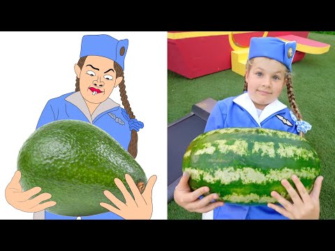 Diana and Roma sefty the rules on the board the airplane Drawing Meme | funny drawing meme