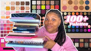 HUGE EYESHADOW PALETTE COLLECTION & DECLUTTER | 100+ Palettes!