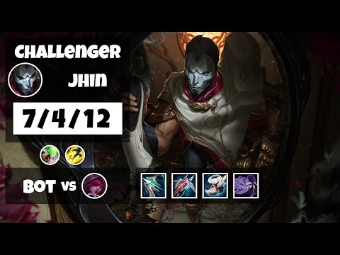 Jhin vs Xayah KOREAN Challenger BOT (7/4/12) - v11.13