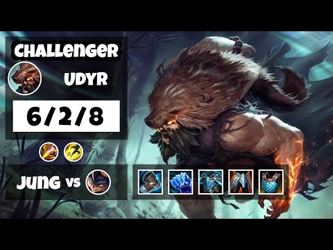 Udyr vs Rumble KOREAN Challenger JUNGLE (6/2/8) - v11.12