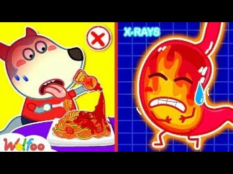 Wolfoo, 🌟Don't Eat Too Spicy!   Your Stomach Will Be Hurt   Yes Yes Stay Healthy | Wolfoo