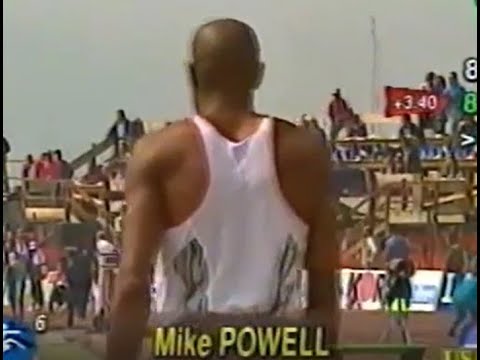 Mike Powell long jump 8.80 with wind 92 Sestiere.