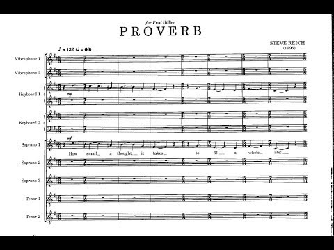 Steve Reich: Proverb (with score)