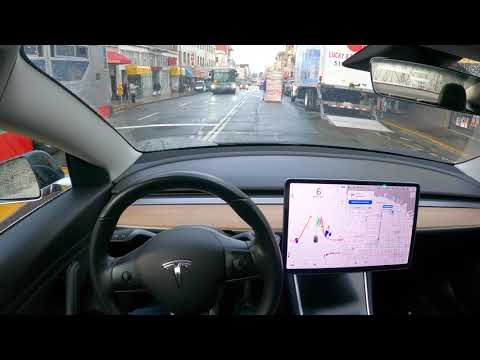 Tesla Autopilot FSD Attempting Chinatown in the Rain