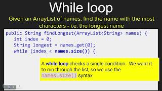 Unit 7, Lesson 3 part 1 - Traversing ArrayLists with Loops