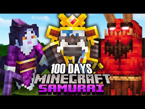 I Survived 100 Days in the EPIC SAMURAI'S Mod in Minecraft