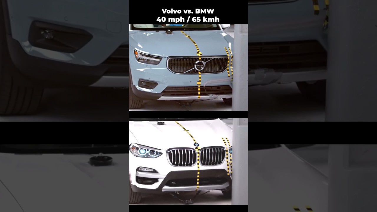 Volvo vs BMW – Brutal 40mph Crash Test!