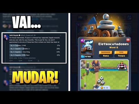 MUDANCÌ§A na CARTA ZAPPIES do CLASH ROYALE
