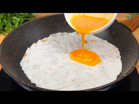 Just pour the egg onto the tortilla My husband wants them every day! 4️⃣ recipes