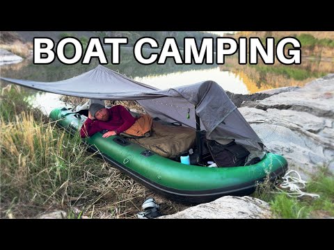 Solo Boat Camping on an Uninhabitable Island - Slept in My Boat!