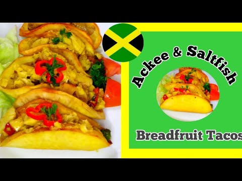 🇯🇲Breadfruit Taco with Ackee &Saltfish//Jamaican National Dish Ackee and Saltfish//fried Breadfruit