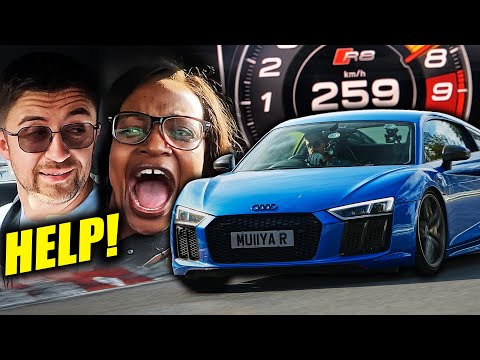 She Was NOT READY 🤣 His Wife vs Audi R8 V10 Plus 🤭 // Nürburgring