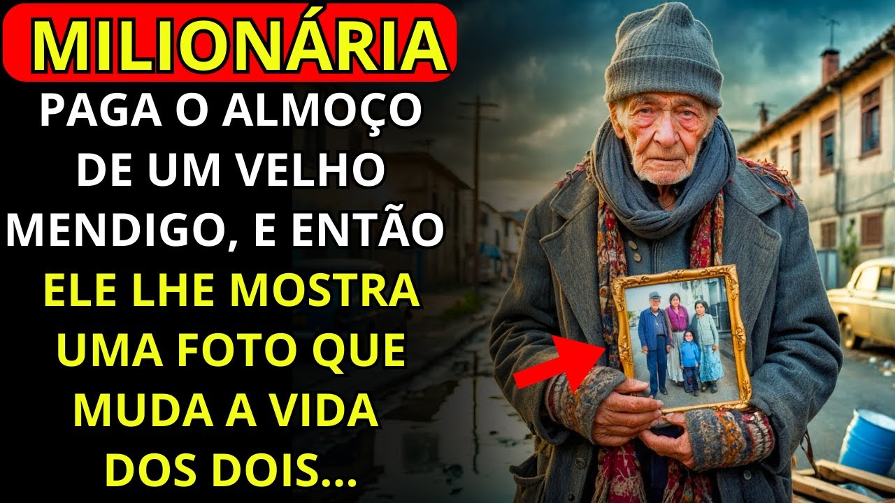 MILIONÁRIA PAGA O ALMOÇO DE UM MENDIGO IDOSO, E DEPOIS ELE MOSTRA UMA FOTO QUE MUDA SUA VIDA...