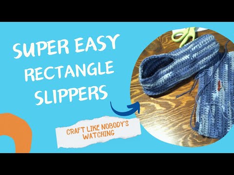 Super Easy Slippers From A Knitted or Crocheted Rectangle