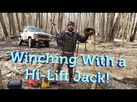 Winching with a Hi-Lift Jack: using a Hi-Lift Jack and Winch Kit for Recovery. Fzomb50 gets winched!