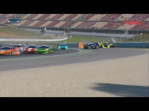 International GT Open 2017. Race 1 Circuit de Barcelona-Catalunya. Start Crash