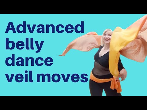 Advanced belly dance veil tricks - the veil toss. Bellydance veil tutorial
