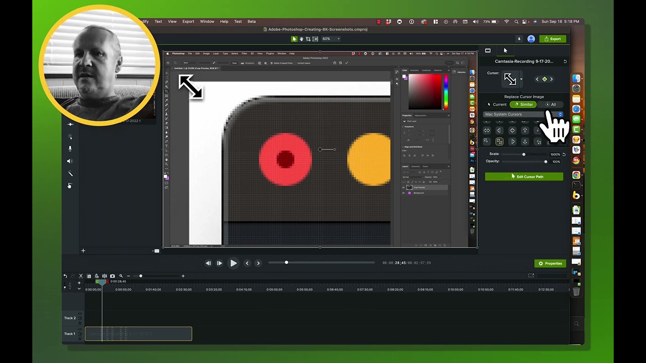 Camtasia 2022 Epic Challenge - Replace Photoshop's Custom Cursors With Vector System Cursors