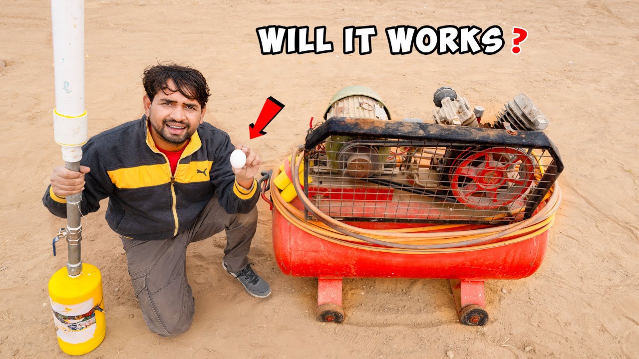 Trying Egg + Air Compressor - क्या एक अंडा ईंट को तोड़ सकता है ?...Egg Vs Brick | Day 4