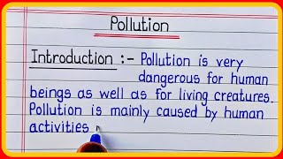 Essay On Pollution In English l Pollution Essay In English Writing