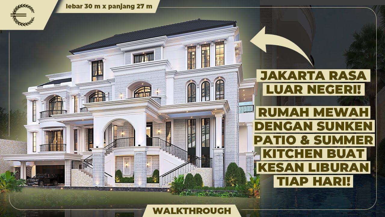 Video 3D Mr. DNS 1270 Classic Modern House 4 Floors Design - Jakarta