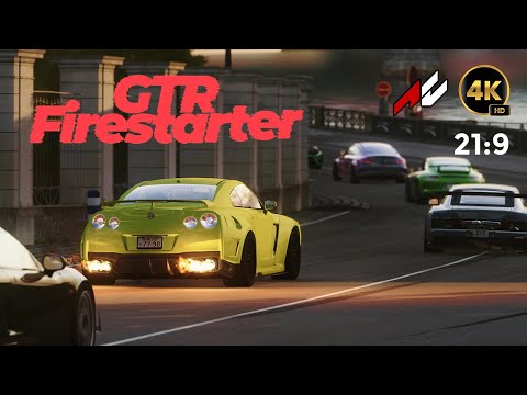 GTR Firestarter - Flamming Assetto Corsa Mod Nissan GT-R T-Spec - Forza 7 Prague Circuit 4K