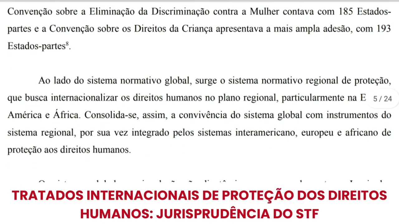Tratados Internacionais de Proteção dos Direitos Humanos: Jurisprudência do STF