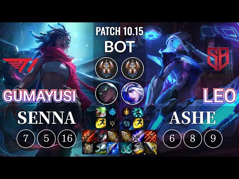 T1 Gumayusi Senna vs SB Leo Ashe Bot - KR Patch 10.15