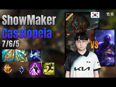 ShowMaker Mid Cassiopeia vs Ryze lol KR solo rank Full Game 15.16 | 쇼메이커 카시오페아 vs 라이즈