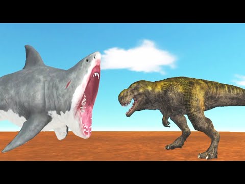 🦈 Megalodon 🆚 T-rex 🦖 Animal Revolt Battle Simulator Mobile @elgatron