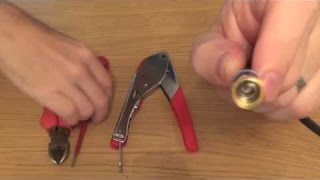 How To wire a F Type Connector Plug onto Satellite and Cable TV coaxial cable.
