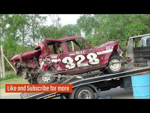 Banger racing a Peugeot 504 - Bilge Brigade Mike - Aldershot May 23