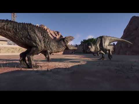 Giganotosaurus Vs Indominus Rex Jurassic world Evolution 2