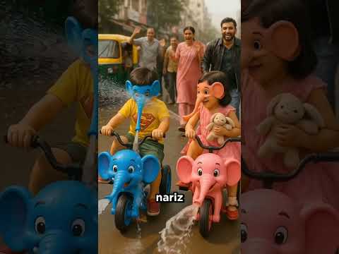 The kids are soaking everyone with their elephant trunks 😲