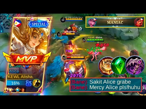 HOW TO MAKE YOUR ENEMY CRY USING ALICE AND THESE BUILD (MUST TRY!!) TOP GLOBAL ALICE-MLBB
