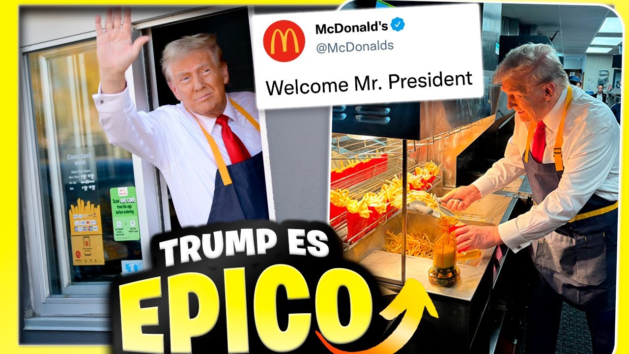 Trump se vuelve EMPLEADO DE MCDONALDS y RIDICULIZA a Kamala Harris 😎