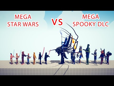 MEGA STAR WARS Team vs MEGA SPOOKY DLC Team - Totally Accurate Battle Simulator TABS