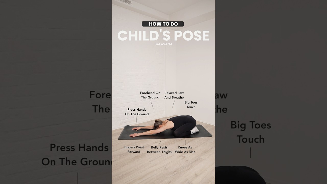How to do: CHILD'S POSE (BALASANA) #yoga #yogapose #yogatutorials #yogatutorial #yogaforbeginners - YouTube