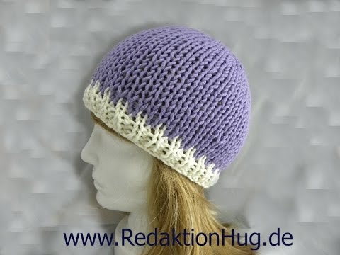 Knooking - Hat knooked from above with hatnut XL 55