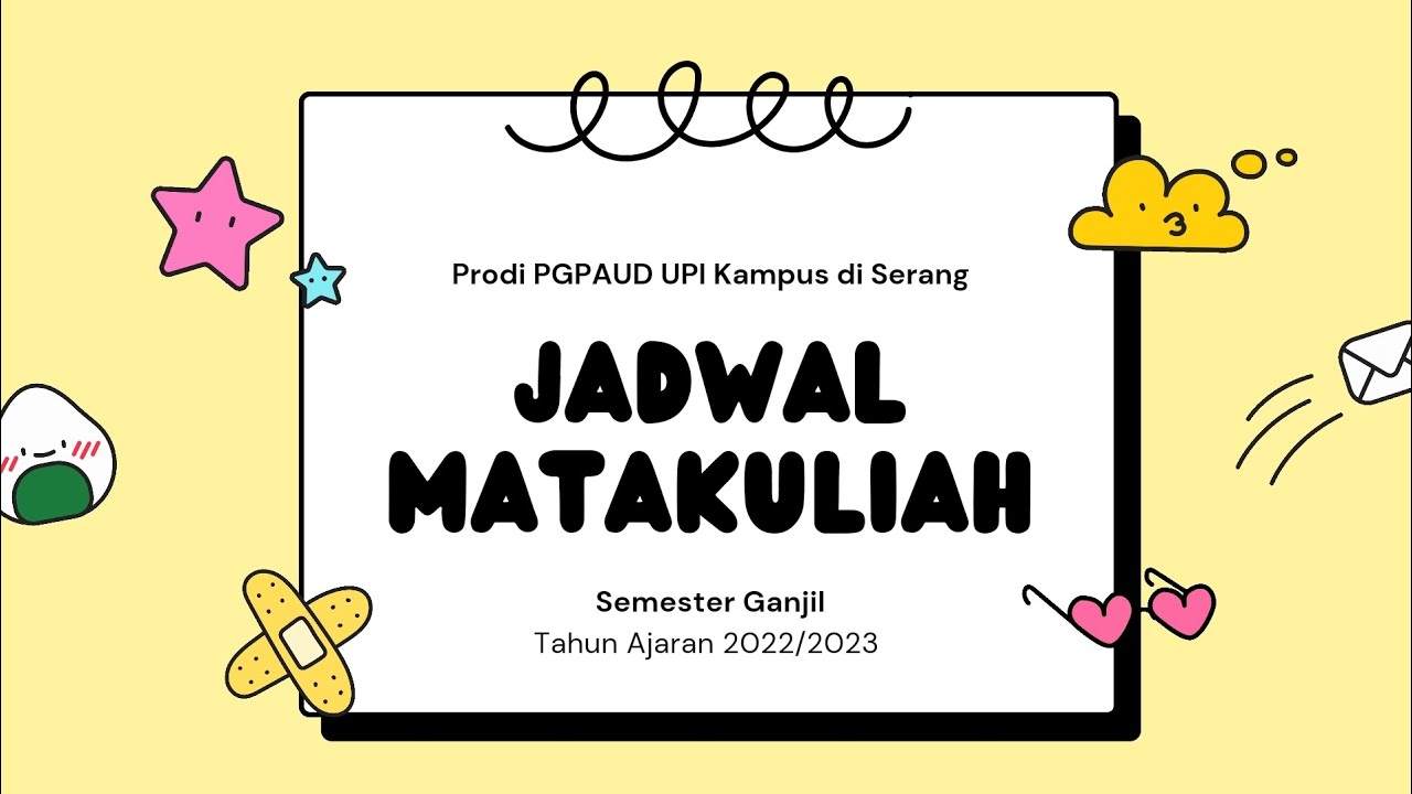 Jadwal Matakuliah Semester Ganjil Tahun Ajaran 2022/2023