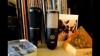 Video thumbnail for AKG Perception 220 vs Audio Technica AT2035 Large Condenser Mic Comparison Shootout by Rail City